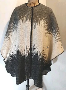 scialle mantello zip intera misto lana alpaca mohair per una taglia large - Foto 1 di 9