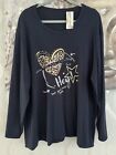 Navy Blue Made In Italy Soft Touch Motif Jumper Top BNWT PlusSize 18 20 24 26 28