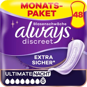 Always Discreet Plus Ultimate Nacht Inkontinenzeinlagen starker Schutz 48 St. - Bild 1 von 12