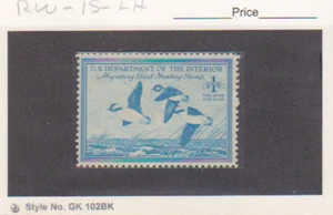 Scott # RW15 Buffleheads Duck stamp Mint light Hinged - Picture 1 of 2