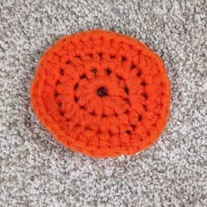 Handmade Orange Nylon Pot Scrubber Round Home Decor Cleaning Supply - Picture 1 of 3