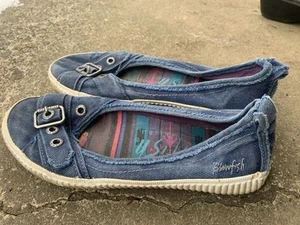 Blowfish Malibu blaue Slipper Denim Schnalle Mary Jane Damengröße 7 - Bild 1 von 5