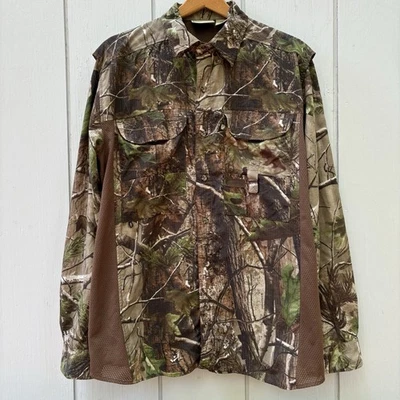 FIELD & STREAM—Camouflage Long-Sleeve Shirt—L—18 x 37—Mesh Vents—Realtree—VG - Image 1 of 4