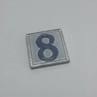 Ceramic Tile Hand painted Number 8 Blue And White Magnet 2 1/2” Square - Image 1 of 2