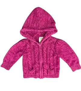 ✨Old Navy Rosa Zopfmuster Hoodie Pullover 18-24 Monate Baby Mädchen Full Zip Jacke - Bild 1 von 8