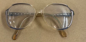 VTG Pathways USA Made 80s 90s Eyeglass Frames Oversized Oval Round Gold Blue - Picture 1 of 11