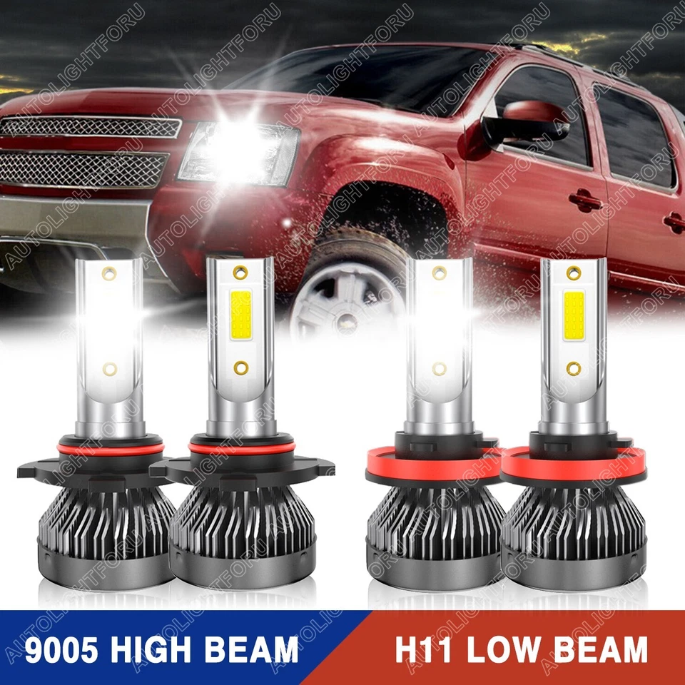 For Chevy Avalanche Tahoe Suburban 2007-2014 - LED Headlights High Low Bulbs Kit - Изображение 1 из 4