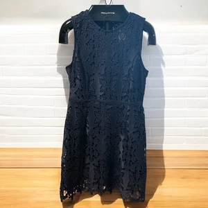 H&M Dress Womens Navy Blue Lace New Years NYE Holiday Bridal Wedding Party Sz M - Picture 1 of 12