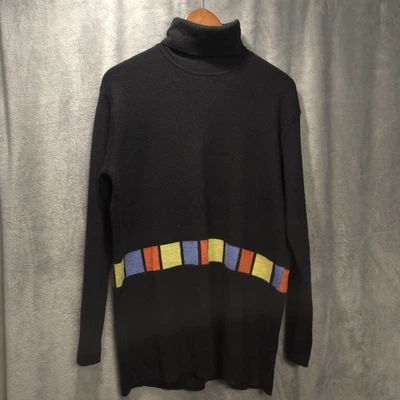 复古 Mondi 女式 46(美国 14 - 16)羊毛/丙烯酸高领毛衣复古 80 年代 — 第 1/4 张图片