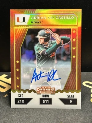 2021 Panini Contenders Adrian Del Castillo GOLD HTF RARE Diamondbacks RC SSP /10 - Image 1 of 2