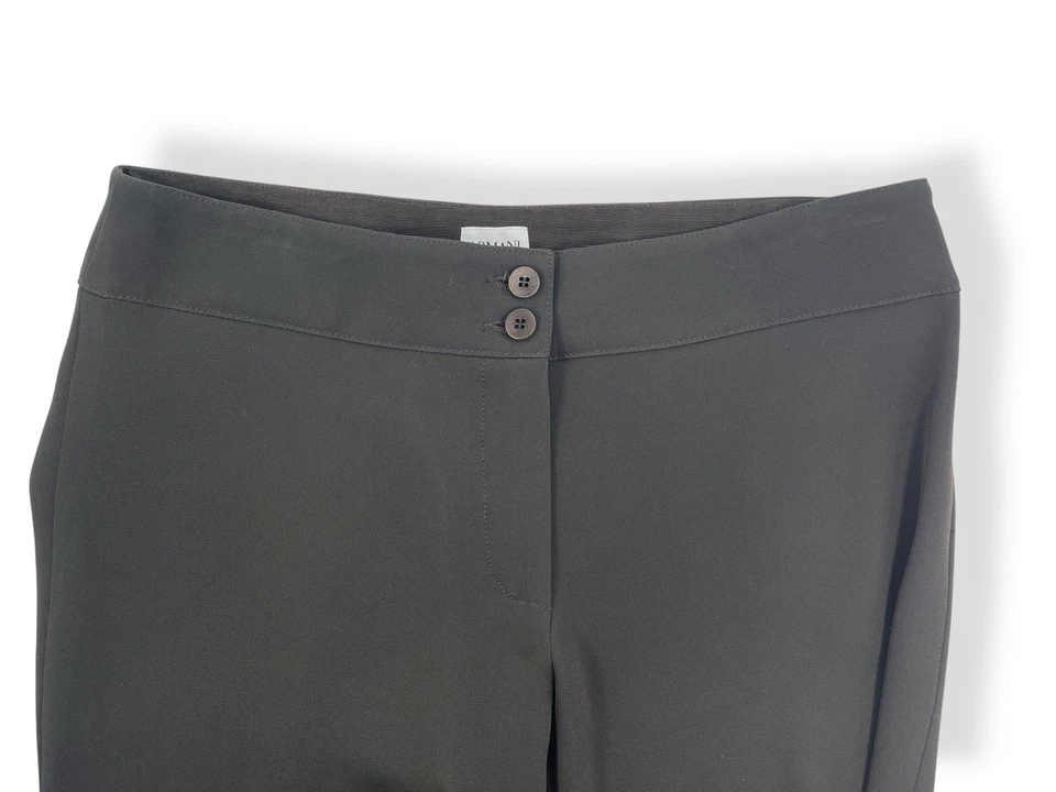Calça formal Armani Collezioni preta feminina tamanho 6 2 botões noite empresarial - Imagem 1 de 4