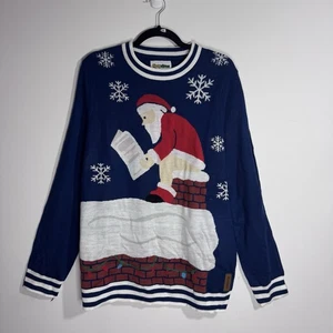 Tipsy Elves Santa on the Toilet Ugly Christmas Sweater Unisex Large Lustig - Bild 1 von 4