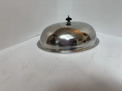 Small silver plate individual food dome cover 9 1/4" X 6 3/4" - Image 1 of 4