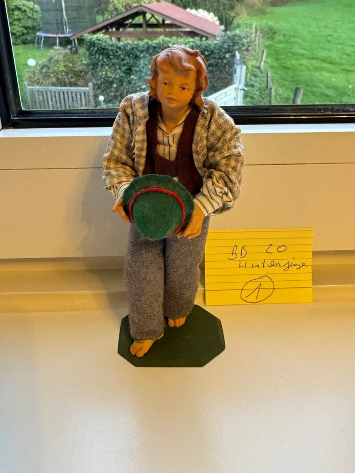 Lang  Oberammergau Krippenfigur  BB-20 Hirtenjunge bewegliche Glieder -bekleidet - Bild 1 von 1