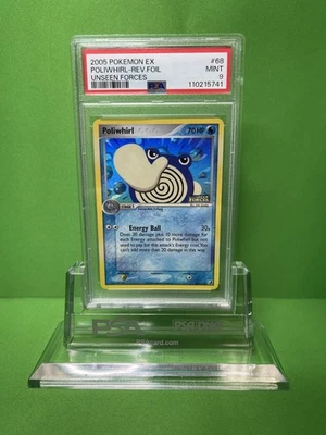 2005 POKEMON EX UNSEEN FORCES 68 POLIWHIRL-REVERSE FOIL PSA 9 - Image 1 of 2