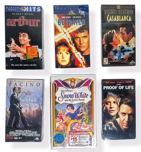 VHS Lot Sealed Movie Tapes 6 Movies Disney Pacino Crowe Bogart Casablanca  - Picture 1 of 10