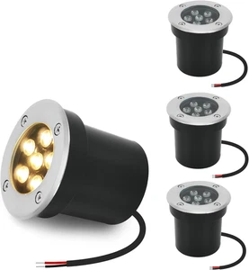 In-Ground Lights Landscape Light 4 Pack 6W 12V Low Voltage LED Well Light Waterp - Picture 1 of 12