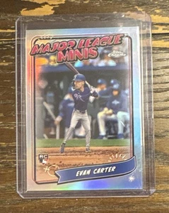 2024 Topps Chrome Update EVAN CARTER Rookie SSP Major League Minis - Rangers - Picture 1 of 2