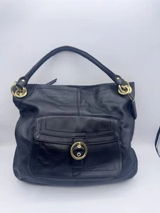 Coach Penelope Black Leather Hobo Bag F18889 Vintage - Picture 1 of 7