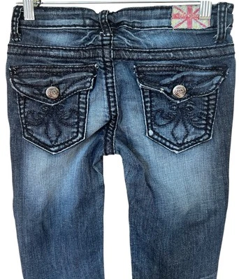 Machine Nouvelle Mode Jeans Women Sz 26  Denim Distressed Skinny Low-Rise 26x31 - Image 1 of 4