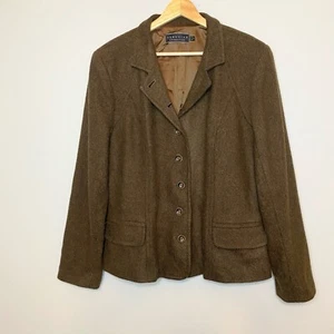 Peruvian Connection Women’s Baby Alpaca Brown Tweed Blazer size 12 - Picture 1 of 12