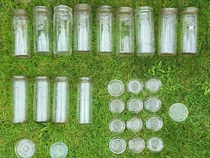13 alte schöne hohe Einmachgläser von Weck Flachrand, 1 & 0,75 Liter Vintage - Bild 1 von 18