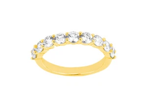 Genuine 0.27ct Diamond Wedding Band Ring 10k Yellow Gold Round Cut G-H I1 Prong - Picture 1 of 3