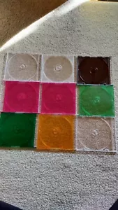 9 Multi-Color Slim / Thin CD Jewel Cases - Empty - Picture 1 of 2