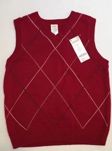 NWT Gymboree Holiday Traditions S 5-6 Cranberry Red Diamond Holiday Sweater Vest - Picture 1 of 1