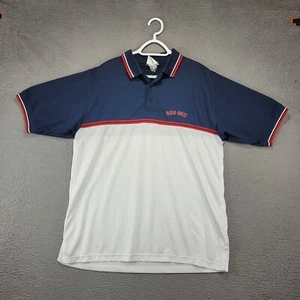 Vintage Boston Red Sox Hemd Herren Large blau weiß Polo feuchtigkeitsableitend leicht - Bild 1 von 14