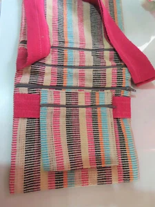 Cotton 100% Festival shoulder double bag VGC Made in Nepal multi-functional bag - Picture 1 of 5