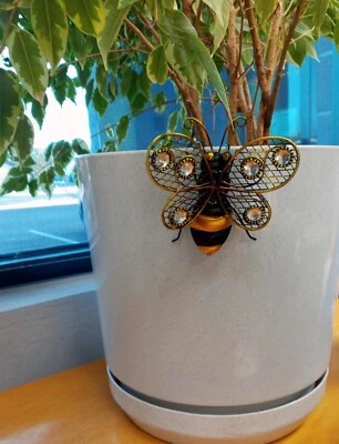 Decorative Hanging Beer Plant Pot Metal Ornament - Black/Gold  Color - Image 1 of 3