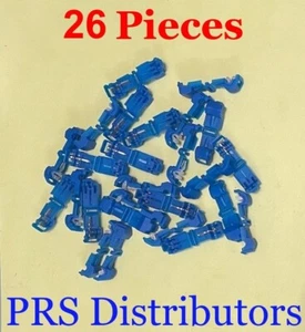 26 pieces Blue T-TAP Quick Wire Connectors 22-10 AWG Gauge Car Audio Terminals - Picture 1 of 3