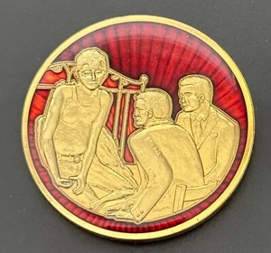 Alcoholics Anonymous AA Recovery Begins with Talking Sharing Token Chip - Picture 1 of 2