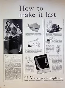 1942 Mimeograph Duplicator WWII Office Conservation Chicago Vintage 40s Print Ad - Picture 1 of 1
