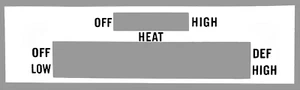 Premium Dash Decal | 1971-72 B-Body Heater Control Gauge Face (NON-AC, WHITE) - Picture 1 of 1