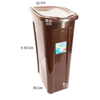DUPLAST PORTABIANCHERIA PATTUMIERA SLIM WENGE' 35 LT SALVASPAZIO PLASTICA CM 25X35X53H