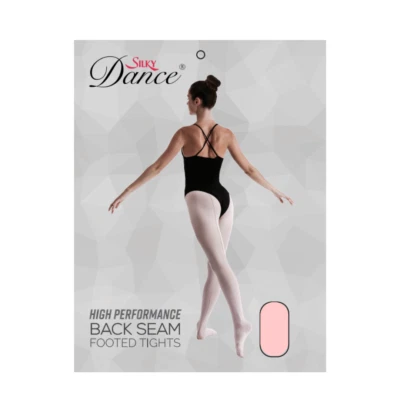 SILKY HIGH PERFORMANCE BACK SEAM FOOTED TIGHTS IN THEATRICAL PINK FREEPOST