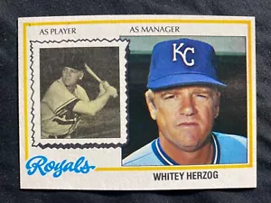 Tarjeta de béisbol 1978 Topps #299 Whitey Herzog casi nueva-como nueva - Imagen 1 de 1