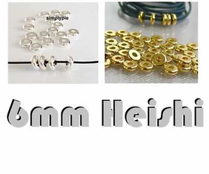 6mm Heishi Metal Spacer Beads 20 Ur Pick  - Picture 1 of 5