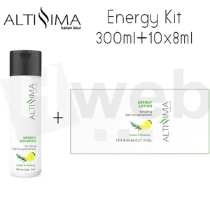 Altissima Energy Kit Anticaduta Fortifica Capelli Shampoo e Fiale 300ml+10x8ml - Imagen 1 de 1