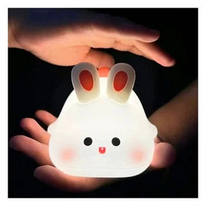 Easter Gifts Big Face Rabbit Night Light for Kids The Rechargeable Touch Lamp... - Picture 1 of 6