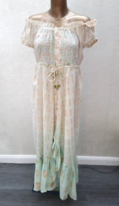 Maxi Vestido KITSCH & POP Talla M/L 12 14 Ombre Largo Caftán Playa Vacaciones £339 - Imagen 1 de 5