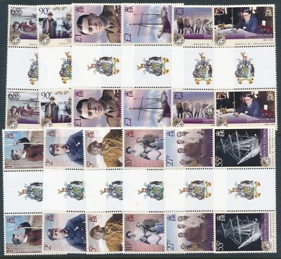2009 South Georgia Shackleton conjunto de 12 pares de canaletas con escudo fino como nuevo MNH Foto 1 de 4