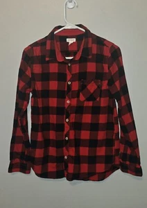 Cat And Jack Red Buffalo Girls Button Down Size XL - Picture 1 of 5