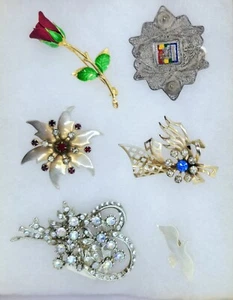 Lot of 6 Vintage Brooches / Pins USA Mexican Pin Rare Collectible. All Function! - Picture 1 of 23