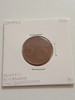 Pièce de 5 cent 2008 Chypre. Rare. - Photo 1/2