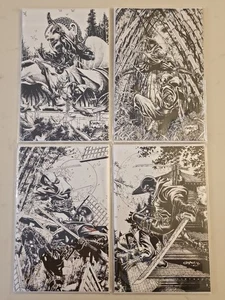 G.I. JOE #310 Jimbo Salgado B&W Sketches Set Of 4 W/ CoAs Topshelf Comic LTD 300 - Picture 1 of 9