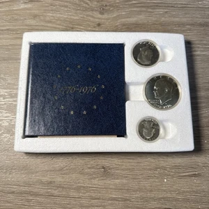1776-1976 us bicentennial silver Frosted proof 3 coin set - Picture 1 of 8