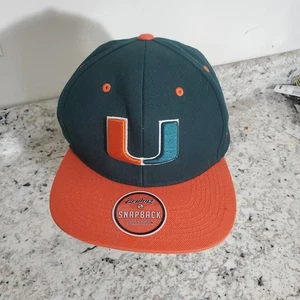 Gorra Zephyr Snapback University of Miami Hurricanes UM verde ajustable para hombre - Imagen 1 de 6